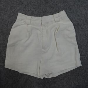 Sir Shorts Womens 1 US 4 Linen Pleat Front Tailored High‎ Waist 3" White Beachy